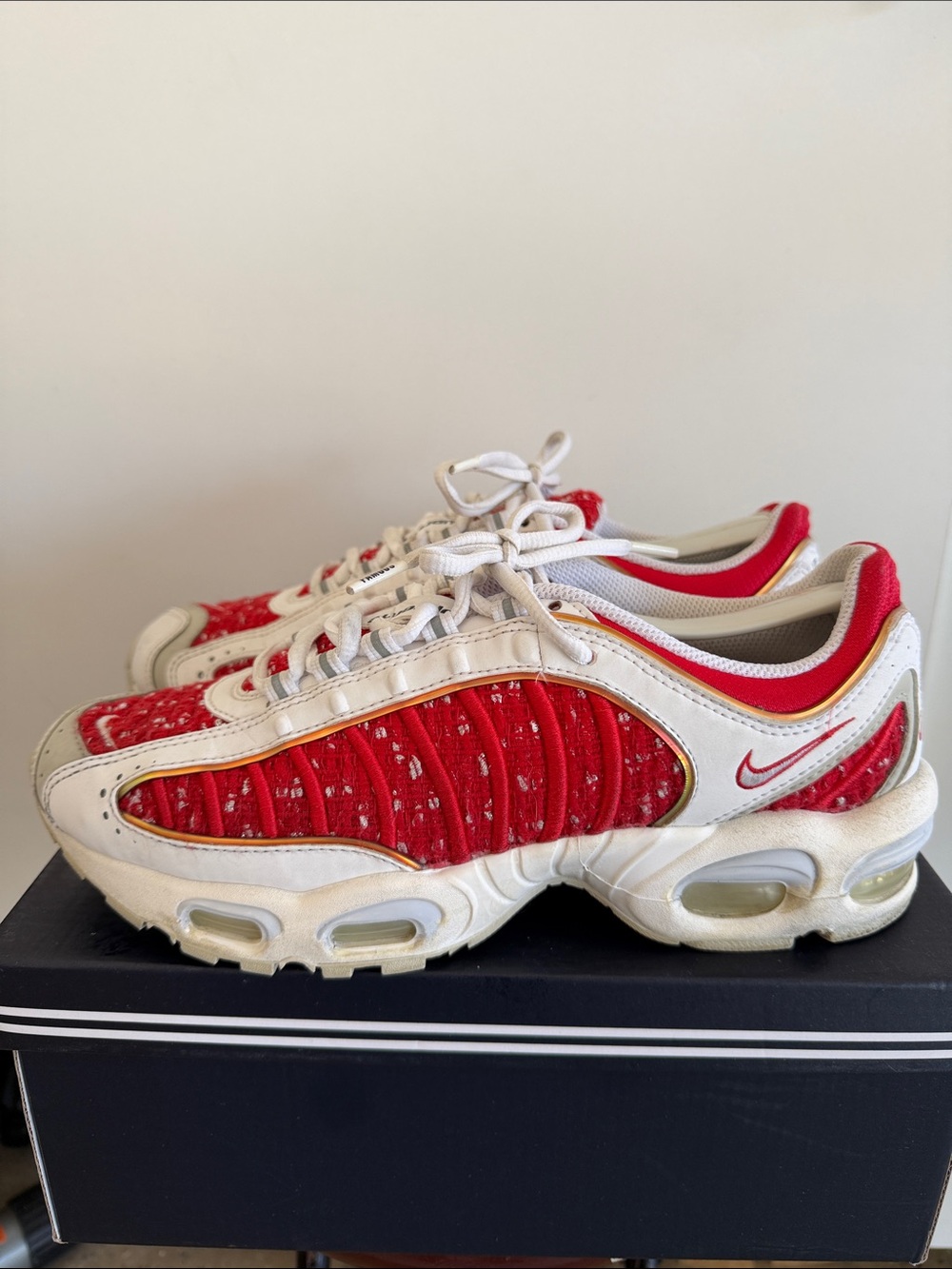 Nike Air Max Tailwind 4 Supreme University Red White AT3854-100 Size 8